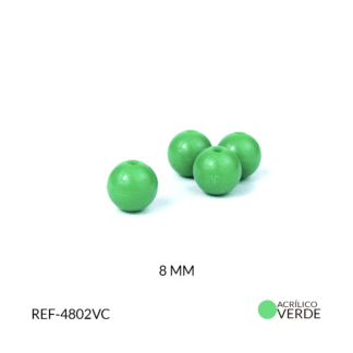 Abaco acrílico bola verde c 8 mm x20grm