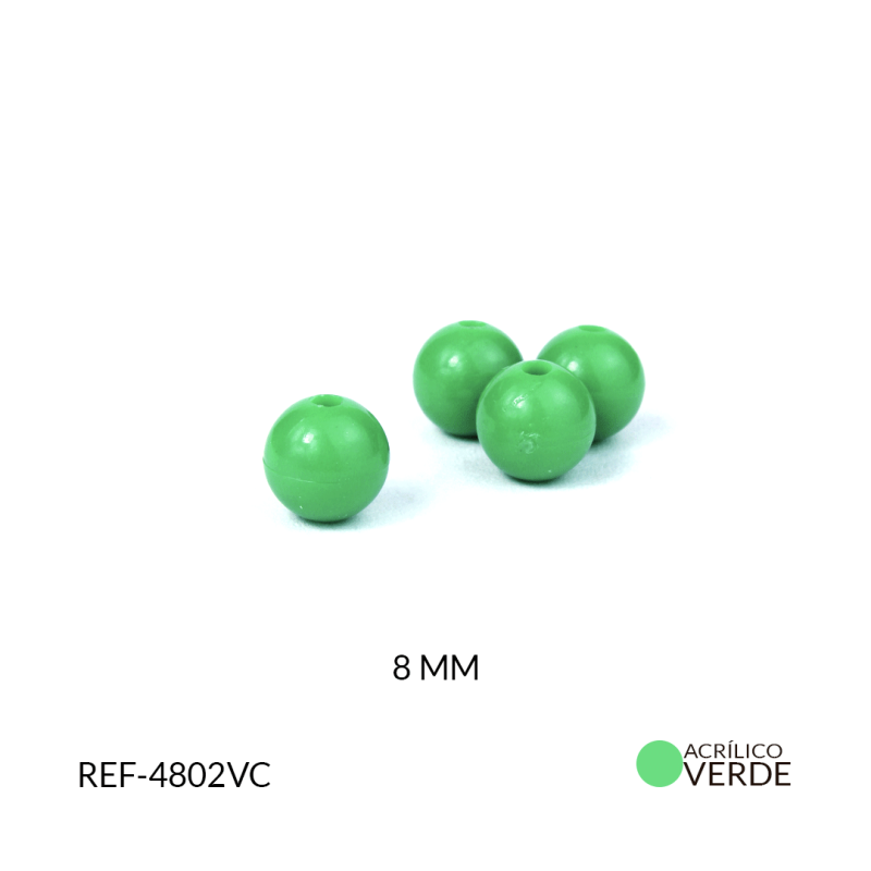 Abaco acrílico bola verde c 8 mm
