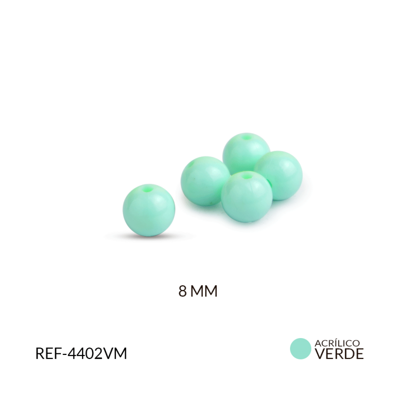 Ábaco acrílico bola verde m 8mm