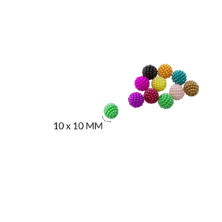 Perla en acrílico agrupada multicolor 10x10mm x 10 gramos