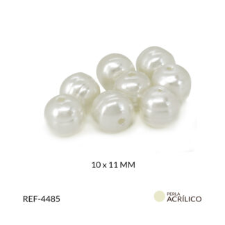 Separador acrílico imitación perla de rio 10x11mm paquete x10 gramos