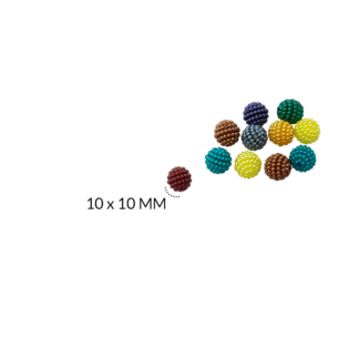 Perla en acrílico agrupada multicolor 10mm x10 gramos
