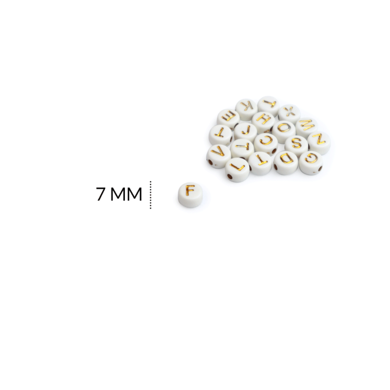 Separador acrílico blanca letras 7mm x 20grm