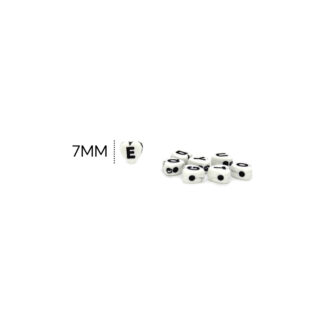 Separador acrílico corazón blanco 7mm letras negras paquete x10 gramos