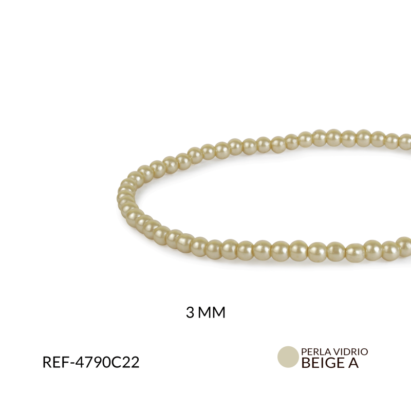 PERLA VIDRIO REDONDA 3MM BEIGE A / SARTA x 210 UND APROX / Ref-4790C22
