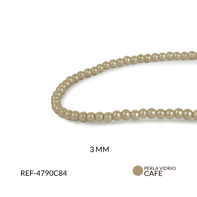 PERLA VIDRIO REDONDA 3 MM CAFE / SARTA x 210 UND APROX / Ref-4790C84