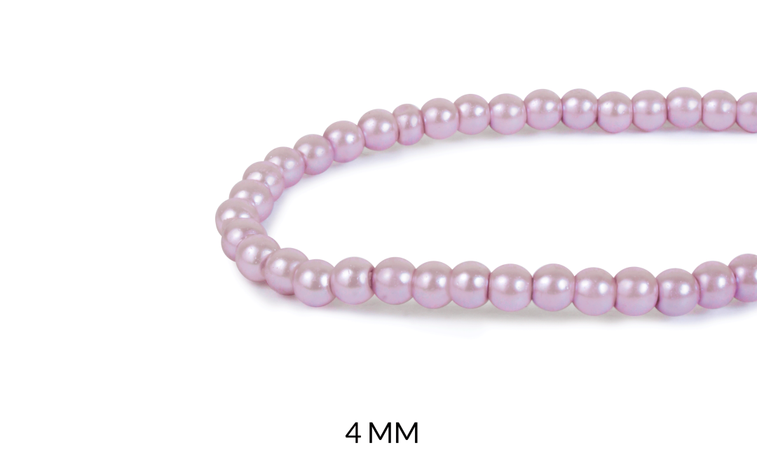 Perla vidrio redonda 4mm morado lila x sarta