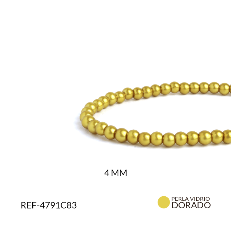 PERLA VIDRIO REDONDA 4 MM DORADO / SARTA x 200 UND APROX / Ref-4791C83