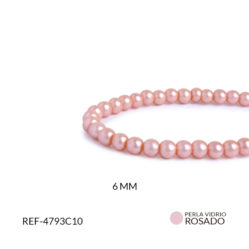 Perla vidrio redonda 6 mm rosado / x sarta / Ref-4793C10