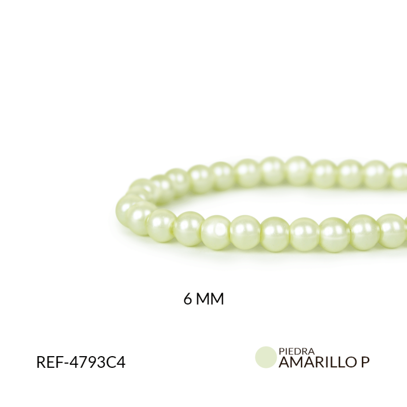 PERLA VIDRIO REDONDA AMRILLO CREMA 6MM / SARTA x 160 und aprox / Ref-4793c4
