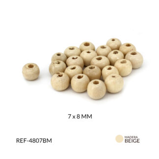 Bola madera beige 7x8mm x paq 125grm