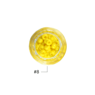 Mostacilla checa amarillo mate #8 paquete x25 gramos