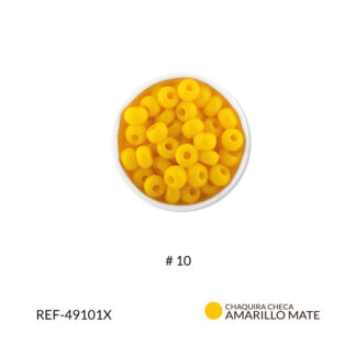 Mostacilla checa amarillo mate #10 paquete x25 gramos