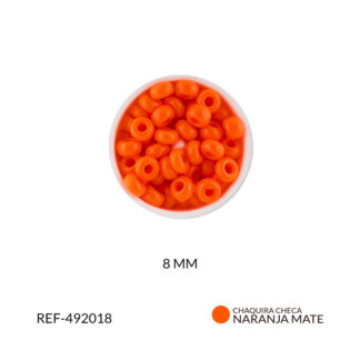Mostacilla checa naranja fuerte mate #8 Paquete x25 gramos
