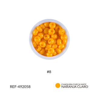 Mostacilla checa naranja claro mate #8 paquete x25 gramos