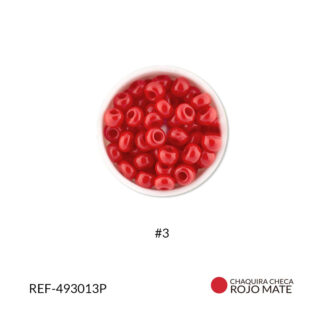 Mostacilla checa rojo mate #3 paquete x25 gramos