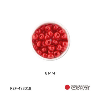 Mostacilla checa rojo mate #8 paquete x25 gramos