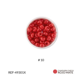 Mostacilla checa rojo mate #10 paquete x25 gramos