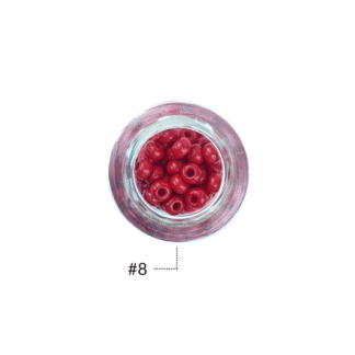 Mostacilla checa roja siam mate #8 paquete x25 gramos