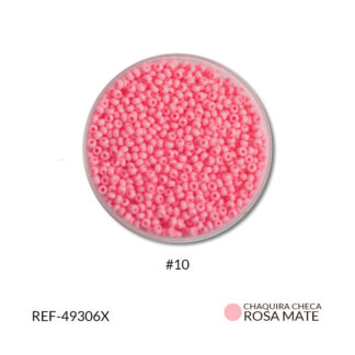 Mostacilla checa mate rosa #10 x 25gramos