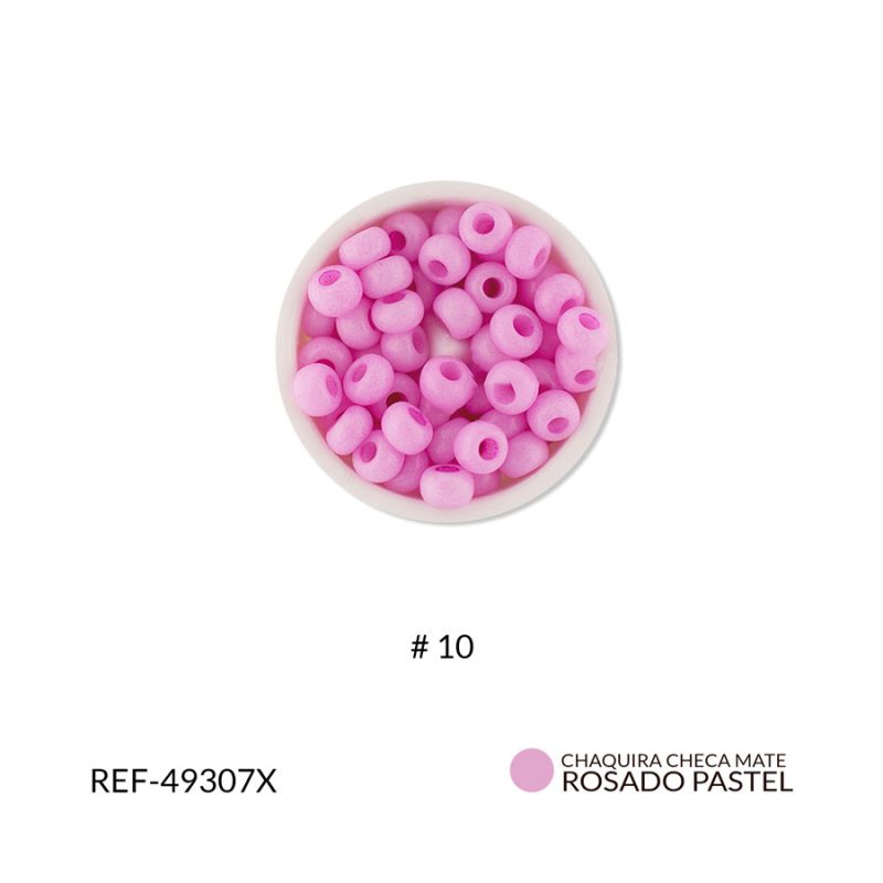 Mostacilla checa rosa pastel #10 Paq. x25grm