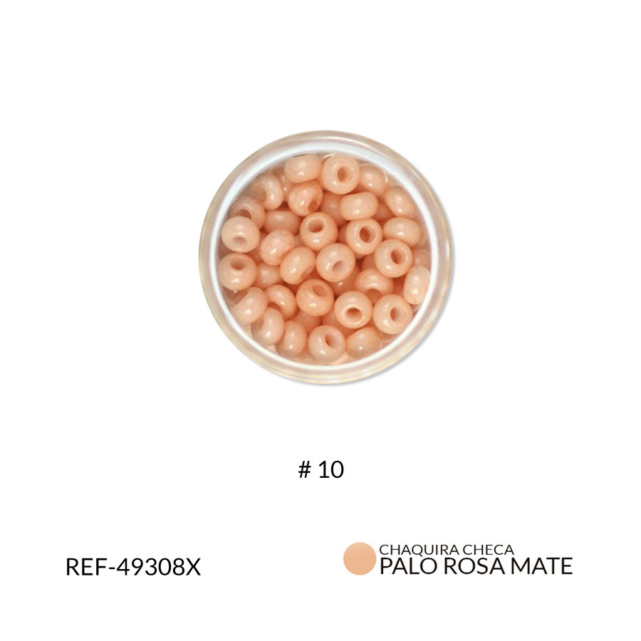 Mostacilla checa palo de rosa mate #10 Paquete x25 gramos