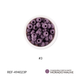 Mostacilla checa morado mauve mate #3 paquete x25 gramos