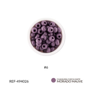 Mostacilla checa morado mauve mate #6 paquete x25 gramos