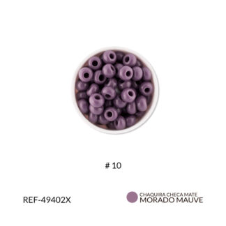 Mostacilla checa morado mauve mate #10 paquete x 25 gramos