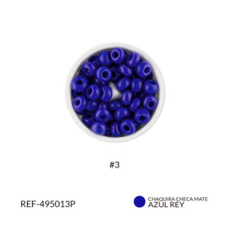 Mostacilla checa azul rey mate #3 paquete 25 gramos
