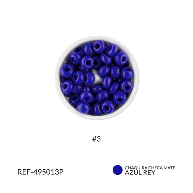 Chaquira checa mate azul rey #3 / paquete 25 gramos / REF-495013P