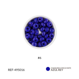 Mostacilla checa azul rey mate #6 paquete x25 gramos