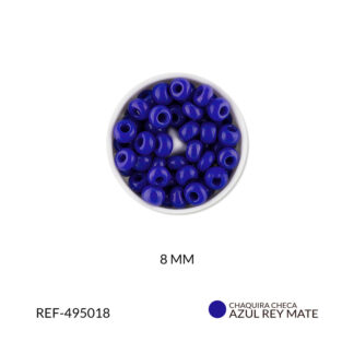 Mostacilla checa azul rey mate #8 paquete x25 gramos