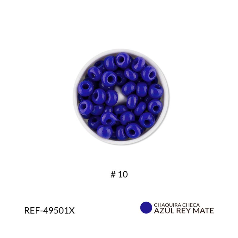 Chaquira checa mate azul rey #10 / paquete x 25 gramos / Ref-49501XP / Ref-49501XP