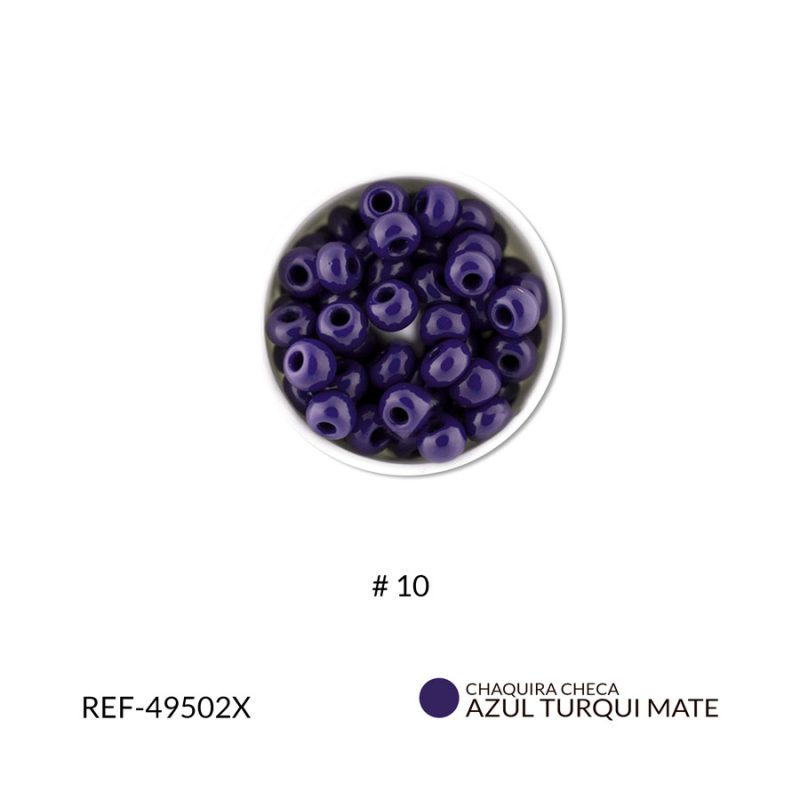 Chaquira checa mate azul Turqui #10 / paquete x 25 gramos / Ref-49502XP