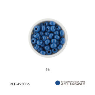 Mostacilla checa azul grisáceo mate #6 paquete x25 gramos