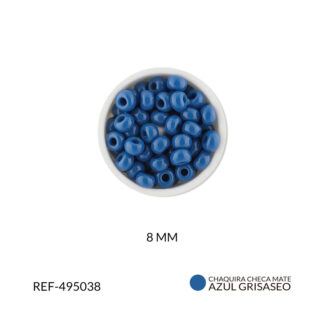 Mostacilla checa azul grisáceo mate #8 paquete x25 gramos