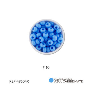 Chaquira checa azul caribe mate #10 paquete x25 gramos