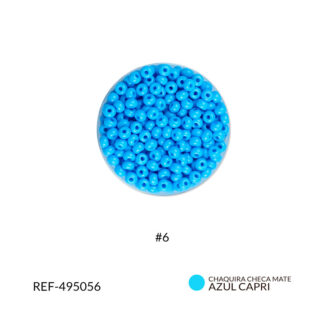 Mostacilla checa azul capri mate #6 Paquete x25 gramos