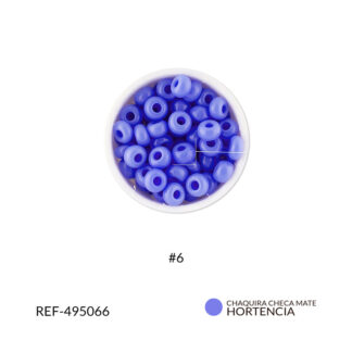 Mostacilla checa azul hortensia #6 paquete x25 gramos