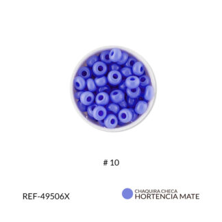 Mostacilla checa azul hortensia #10 paquete 25 gramos