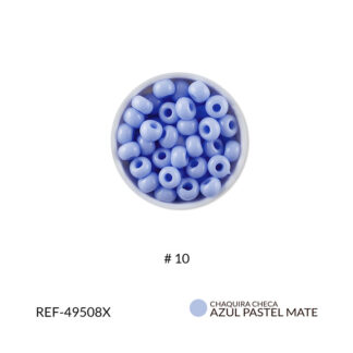 Mostacilla azul pastel mate #10 paquete x25 gramos