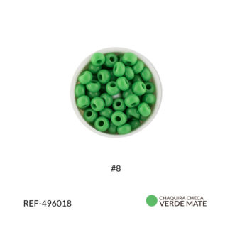 Mostacilla checa verde mate #8 paquete x25 gramos