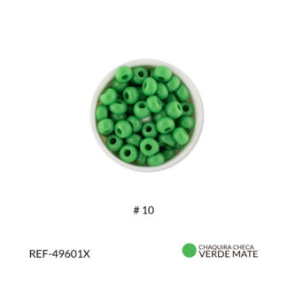 Mostacilla checa verde mate #10 Paquete x25 gramos