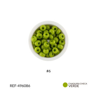 Mostacilla checa verde oliva claro mate #6 paquete x25 gramos
