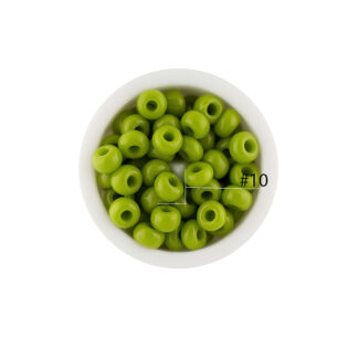 Mostacilla checa #10 verde oliva claro mate #10 paquete x25 gramos 