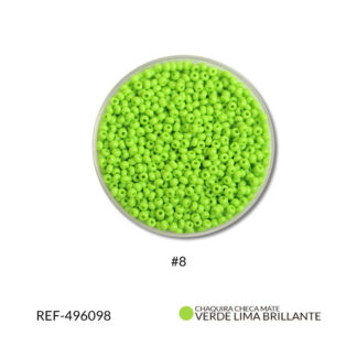 Mostacilla checa mate verde lima brillante #10 paquete x25 gramos