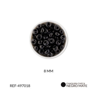 Mostacilla checa negro mate #8 paquete x25 gramos