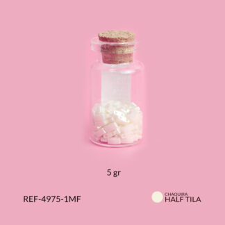Chaquira miyuki half tila perlado marfil x5 gramos