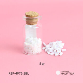 Mostacilla miyuki half tila boreal blanco x5 gramos